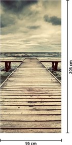 Fototapeta na dvere - Drevené mólo na mori (95x205cm)