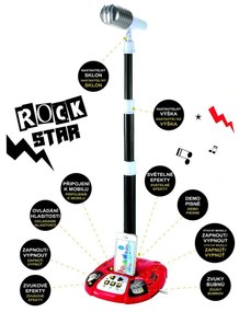 Teddies Mikrofón karaoke ROCK STAR so svetlom a zvukom