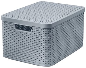 Sivý plastový úložný box s vekom 33x44,5x25 cm Style – Curver