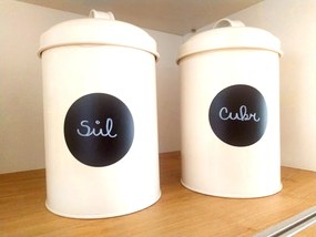 Sada štítkov / nálepiek, štítok čierny "KOLEČKO" - 13 ks Farba: biela