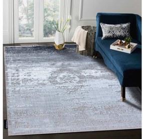 Moderný koberec DE LUXE 2083 ornament vintage - Štrukturálny sivá Veľkosť: 160x220 cm