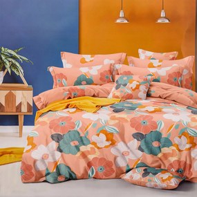 Bavlnené obliečky HURTADO oranžové + obliečka na vankúšik 40 x 50 cm zadarmo