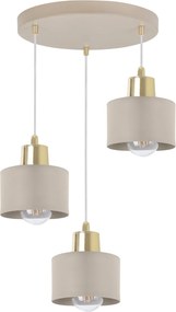 Závesné svietidlo Panta, 3x béžové kovové tienidlo, g, o