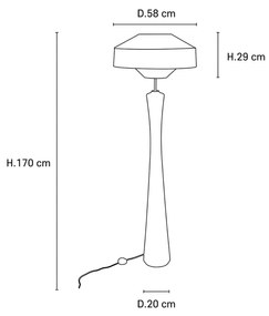 MARKET SET Mokuzaï stojacia lampa 170 cm suna-sivá