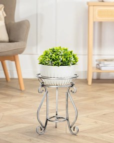 Dąstal STOJAN NA KVETINÁČ SHANE 37X29 CM STRIEBORNÁ