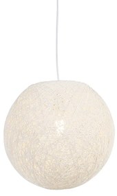 Rustikálne závesné svietidlo biele 35 cm - Corda
