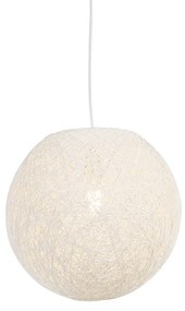 Vidiecka závesná lampa biela 35 cm - Corda