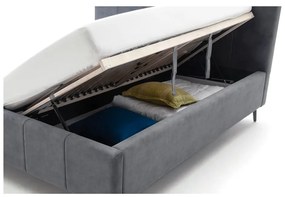 Antracitová čalúnená dvojlôžková posteľ s úložným priestorom s roštom 180x200 cm Lizzano – Meise Möbel
