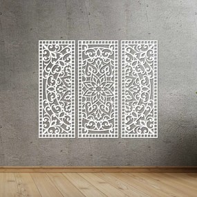 SENTOP | Kvetinová mandala z dreva – boho 3‑dielny oibraz na stenu | SENTOP HDF0514-A-akcia20