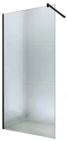 Kúpeľňová pevná zástena WALK-IN 110 cm - čierna - číre sklo