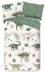 Zelené/béžové bavlnené detské obliečky na jednolôžko 140x200 cm Gabi – Good Morning