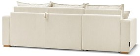 Krémová menčestrová rozkladacia rohová pohovka (variabilná) Augustin – Bobochic Paris