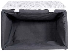 Hnedý prútený kufor 160L bielo-šedý