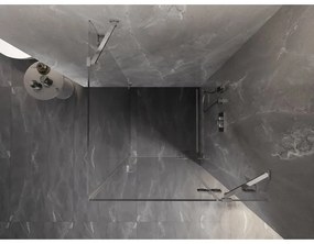Mexen Lunar, výklopný sprchový kút pravý 80 x 80 cm, 8mm číre sklo, chrómový profil, 834-080-080-01-00-P