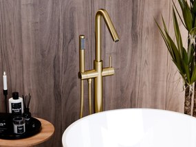 Besco Voľne stojaca vaňová batéria Veo 3.0 ColdMode VB BOX system BG Zlatá kartáčovaná
