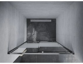 Mexen Apia, posuvné dvere do otvoru 95 x 190 cm, 6mm číre sklo-pásiky, chrómový profil, 845-095-000-01-20