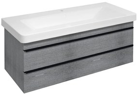 Sapho Sapho, SITIA umývadlová skrinka 101,4x50x44,2cm, 2x zásuvka, dub strieborný, SI105-1111