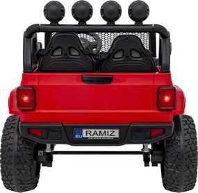 Ramiz OFF-ROAD 3.0 terénne auto pre deti Červené + diaľkové ovládanie + pomalý štart + pásy + LED audio