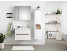 Biela vysoká závesná kúpeľňová skrinka 30x141 cm Set 857 – Pelipal