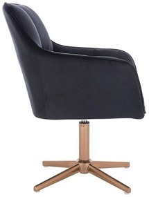 LuxuryForm DESIGN Kreslo AMALFI VELUR na zlatom kríži - čierne