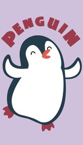 Detský bavlnený uterák ANIMALS 30x50 cm - Tučniak