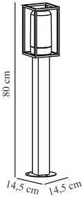 Nordlux Čierny záhradný stĺpik Griffin pre žiarovku E27 80cm 2218158047