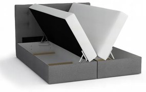 Boxspringová posteľ SISI 180x200, šedá + biela eko koža