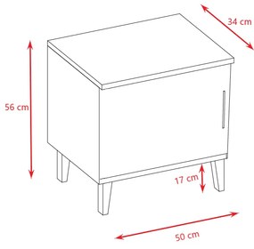 Dětský noční stolek Kubi 50 cm kašmír