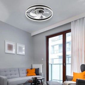 LED Stropné svietidlo s ventilátorom APOLLO LED/38W/230V čierna + DO