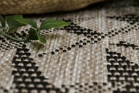 Koberec šnúrkový SIZAL FLOORLUX 20504 LÍSTIE strieborný / čierny DŽUNGĽA