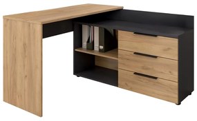 Rohový PC stolík Klodekas 9 (grafit + dub artisan) . Vlastná spoľahlivá doprava až k Vám domov. 1116370
