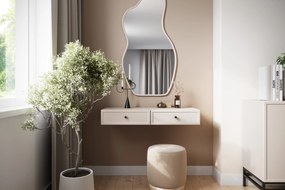 Závesný toaletný stolík Lorini 100 cm - kašmírová / čierne úchytky G