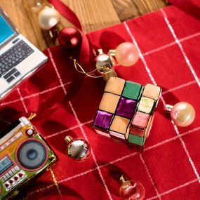 Vianočná ozdoba GLASSO rubikova kocka 715075