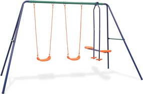 vidaXL Súprava hojdačiek so 4 sedadlami, oranžová