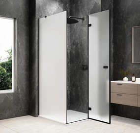 Polysan Polysan, GLOBE BLACK štvorcová sprchová zástena 800x800mm, matné sklo, pravé, GB1080-3215MRB