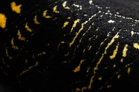 Dywany Łuszczów, Behúň Gloss 408C 86 geometric black/gold, 80x300, čierna, obývacia izba