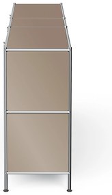 Veľká kovová odkladacia skrinka »CN3« so 6 výklopnými priehradkami, hnedosivá