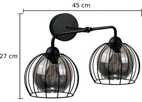 Nástenné svietidlo SOLO BLACK 2xE27/60W/230V