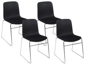 Sada 4 plastových konferenčných stoličiek čierna NULATO Beliani