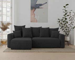 Rohová sedačka Denia (L) (čierna). Akcia -20%. Vlastná spoľahlivá doprava až k Vám domov. 1133129