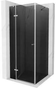 Mexen Roma, sprchovací kút 80 (dvere) x 80 (stena) cm, 6mm šedé sklo, chrómový profil, 854-080-080-01-40