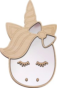 Zrkadlo Jednorožec do detskej izby – akrylové zrkadlo z dreva 30x19 cm