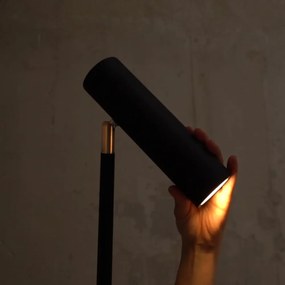 Čierna stojacia lampa SULION Milan, výška 150 cm