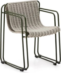 Sivozelená kovová záhradná stolička Maurina – Kave Home