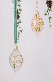 Bella Rose Sklenená vianočná ozdoba Oliva Ružová Lesk