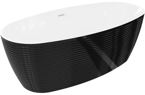 Mexen Lira, voľne stojaca vaňa, vzor, 170 x 80 cm, biela-čierna, przelew biały- 52831708075-20