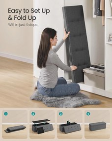 Puf, 110 cm skladací podnožník, tmavosivý