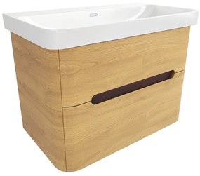 Kúpeľňová skrinka s umývadlom SAT Fusion 77,5x53x45 cm dub medový mat SATFUSION280DMU, 1 ks