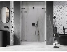 Mexen Lunar, ľavé otočné sprchové dvere 155 cm, 8mm číre sklo, brúsený grafit profil, 834S-155-050-66-00-L