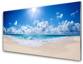 Skleneny obraz Pláž more slnko krajina 100x50 cm